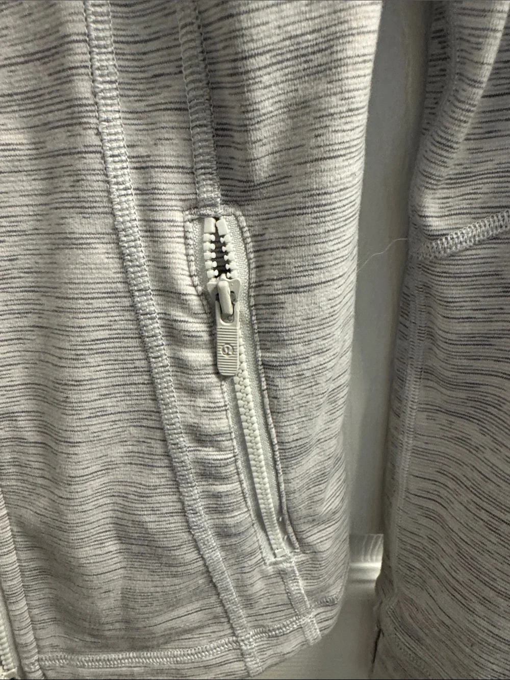 lululemon athletica Heathered Light Gray Zip-Up Bomber Jacket